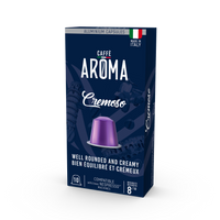 Caffe Aroma Cremoso Blend - Aluminum Nespresso®* Machine Compatible Capsules - 10PK - ALUMINUM PODS