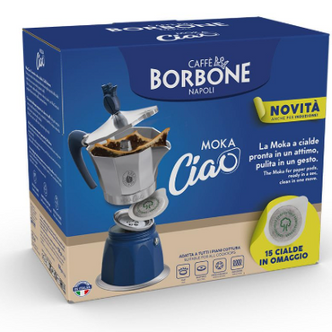 Caffe Borbone MokaCiao Moka Pot - with 15 FREE pods