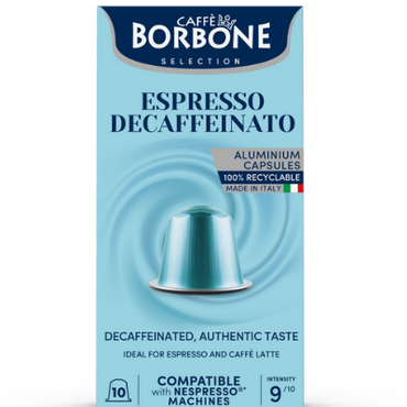 CAFFE BORBONE DECAF - Capsules en aluminium compatibles avec la machine Nespresso®* - 100PK - ALUMINUM PODS