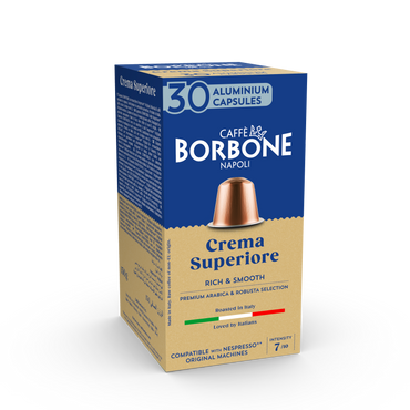 CAFFE BORBONE Crema Superiore Blend - Aluminum Nespresso®* Machine Compatible Capsules - 30PK - ALUMINUM PODS