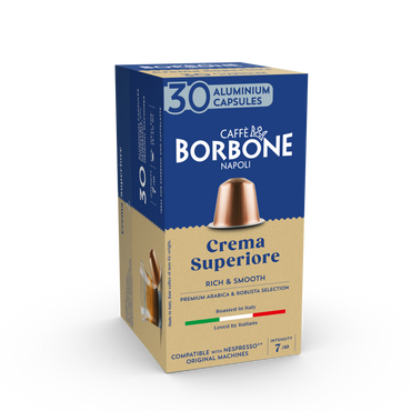CAFFE BORBONE Crema Superiore Blend - Aluminum Nespresso®* Machine Compatible Capsules - 30PK - ALUMINUM PODS