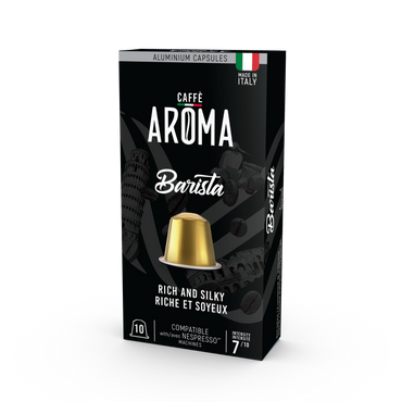 Caffe Aroma Barista Blend - Aluminum Nespresso®* Machine Compatible Capsules - 10PK - ALUMINUM PODS