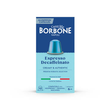 CAFFE BORBONE DECAF - Aluminum Nespresso®* Machine Compatible Capsules - 100PK - ALUMINUM PODS