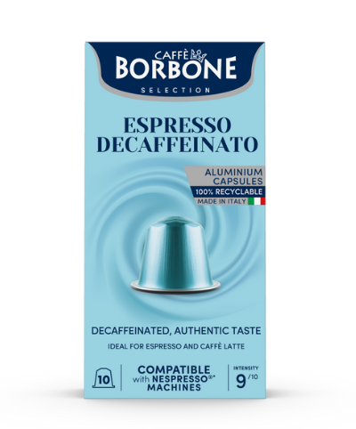 CAFFE BORBONE DECAF - Aluminum Nespresso®* Machine Compatible Capsules - 100PK - ALUMINUM PODS