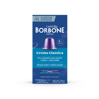 CAFFE BORBONE Crema Classica Blend - Aluminum Nespresso®* Machine Compatible Capsules - 10PK - ALUMINUM PODS