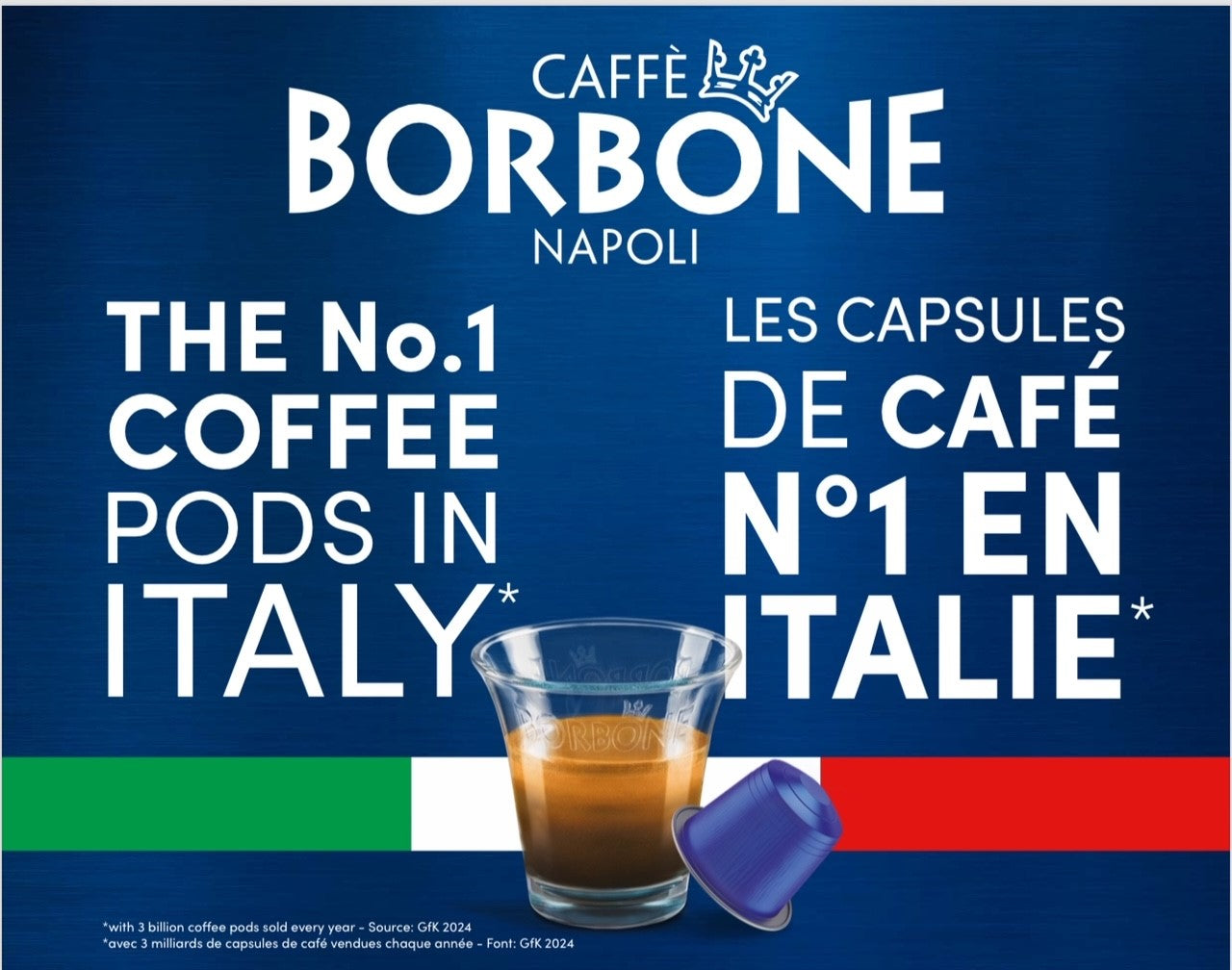 Mélange CAFFE BORBONE Crema Superiore - Capsules en aluminium compatibles avec les machines Nespresso®* - 100PK - ALUMINUM PODS