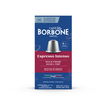 CAFFE BORBONE Espresso Intenso Blend - Aluminum Nespresso®* Machine Compatible Capsules - 10PK - ALUMINUM PODS
