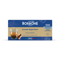 CAFFE BORBONE Crema Superiore Blend - Aluminum Nespresso®* Machine Compatible Capsules - 100PK - ALUMINUM PODS