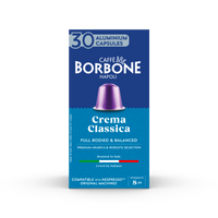 CAFFE BORBONE Crema Classica Blend - Aluminum Nespresso®* Machine Compatible Capsules - 30PK - ALUMINUM PODS