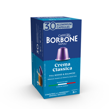 CAFFE BORBONE Crema Classica Blend - Aluminum Nespresso®* Machine Compatible Capsules - 30PK - ALUMINUM PODS