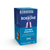 CAFFE BORBONE Crema Classica Blend - Aluminum Nespresso®* Machine Compatible Capsules - 30PK - ALUMINUM PODS