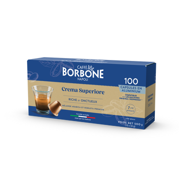 CAFFE BORBONE Crema Superiore Blend - Aluminum Nespresso®* Machine Compatible Capsules - 100PK - ALUMINUM PODS