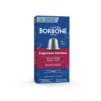 CAFFE BORBONE Espresso Intenso Blend - Aluminum Nespresso®* Machine Compatible Capsules - 10PK - ALUMINUM PODS