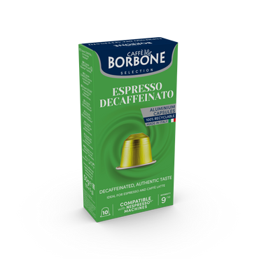 CAFFE BORBONE DECAF - Aluminum Nespresso®* Machine Compatible Capsules - 10PK - ALUMINUM PODS