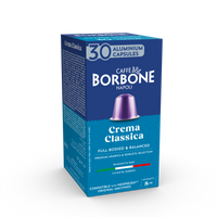 CAFFE BORBONE Crema Classica Blend - Aluminum Nespresso®* Machine Compatible Capsules - 30PK - ALUMINUM PODS