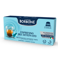 CAFFE BORBONE DECAF - Aluminum Nespresso®* Machine Compatible Capsules - 100PK - ALUMINUM PODS
