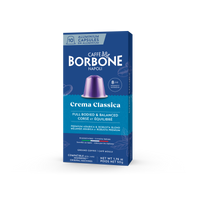 CAFFE BORBONE Crema Classica Blend - Aluminum Nespresso®* Machine Compatible Capsules - 10PK - ALUMINUM PODS