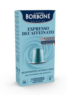 CAFFE BORBONE DECAF - Aluminum Nespresso®* Machine Compatible Capsules - 100PK - ALUMINUM PODS