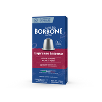 CAFFE BORBONE Espresso Intenso Blend - Aluminum Nespresso®* Machine Compatible Capsules - 10PK - ALUMINUM PODS