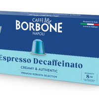 CAFFE BORBONE DECAF - Aluminum Nespresso®* Machine Compatible Capsules - 100PK - ALUMINUM PODS