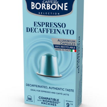 CAFFE BORBONE DECAF - Aluminum Nespresso®* Machine Compatible Capsules - 100PK - ALUMINUM PODS