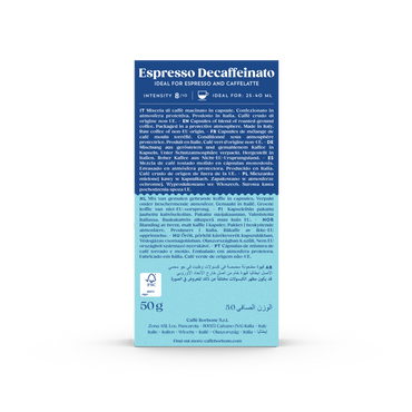 CAFFE BORBONE DECAF - Aluminum Nespresso®* Machine Compatible Capsules - 10PK - ALUMINUM PODS