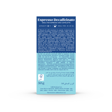 CAFFE BORBONE DECAF - Aluminum Nespresso®* Machine Compatible Capsules - 10PK - ALUMINUM PODS