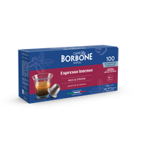 CAFFE BORBONE Espresso Intenso Blend - Aluminum Nespresso®* Machine Compatible Capsules - 100PK - ALUMINUM PODS