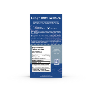 CAFFE BORBONE 100% ARABICA Blend - Aluminum Nespresso®* Machine Compatible Capsules - 10PK - ALUMINUM PODS