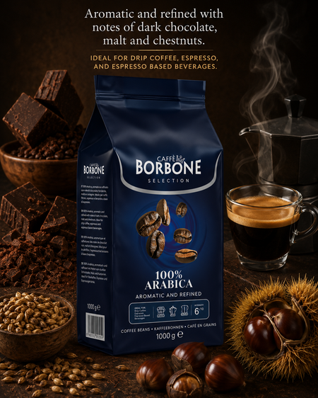 CAFFE BORBONE 100% ARABICA- 1KG - WHOLE COFFEE BEANS