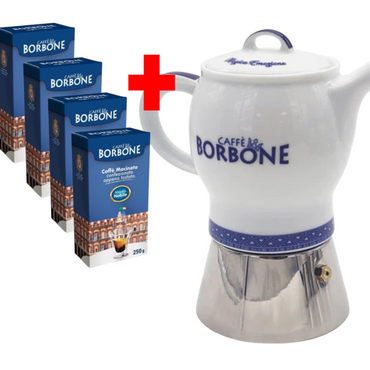 BLUE Caffe Borbone Moka Karina Bundle w/ 1000g of ground coffee