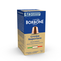 CAFFE BORBONE Crema Superiore Blend - Aluminum Nespresso®* Machine Compatible Capsules - 30PK - ALUMINUM PODS