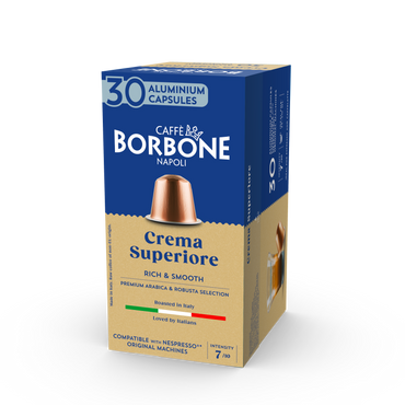 CAFFE BORBONE Crema Superiore Blend - Aluminum Nespresso®* Machine Compatible Capsules - 30PK - ALUMINUM PODS