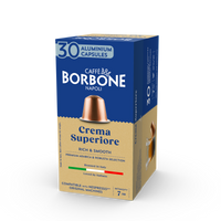 CAFFE BORBONE Crema Superiore Blend - Aluminum Nespresso®* Machine Compatible Capsules - 30PK - ALUMINUM PODS