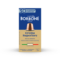 CAFFE BORBONE Crema Superiore Blend - Aluminum Nespresso®* Machine Compatible Capsules - 30PK - ALUMINUM PODS