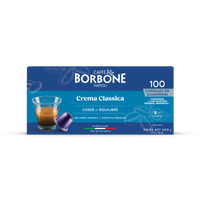 CAFFE BORBONE Mélange Crema Classica - Capsules en aluminium compatibles avec les machines Nespresso®* - 100PK - ALUMINUM PODS