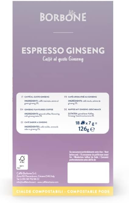 Caffè Borbone Espresso Ginseng - 18 Pods - ESE System