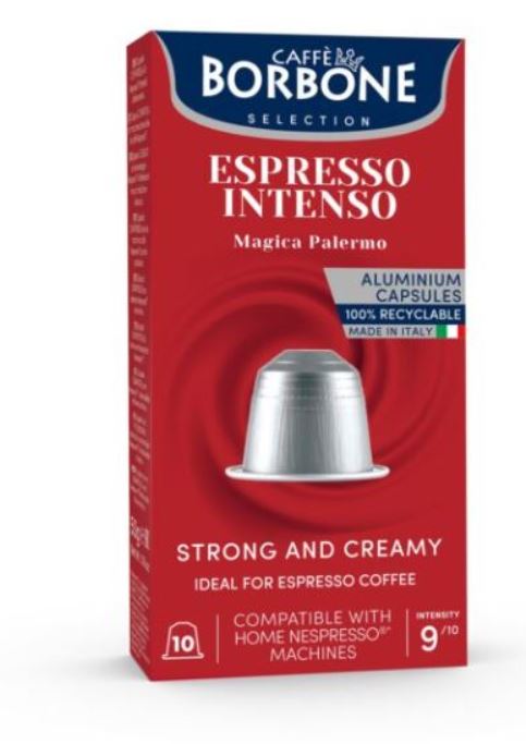 CAFFE BORBONE Espresso Intenso Blend - Aluminum Nespresso®* Machine Compatible Capsules - 100PK - ALUMINUM PODS
