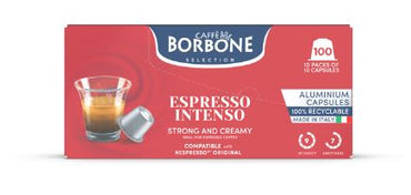 CAFFE BORBONE Mélange Espresso Intenso - Capsules en aluminium compatibles avec la machine Nespresso®* - 100PK - ALUMINUM PODS