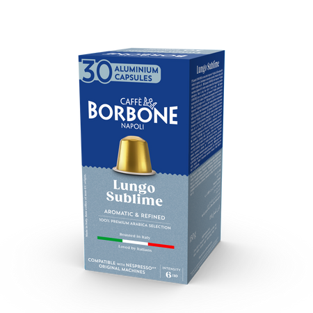 CAFFE BORBONE 100% ARABICA Blend - Aluminum Nespresso®* Machine Compatible Capsules - 30PK - ALUMINUM PODS