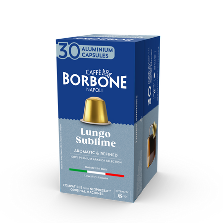 CAFFE BORBONE 100% ARABICA Blend - Aluminum Nespresso®* Machine Compatible Capsules - 30PK - ALUMINUM PODS